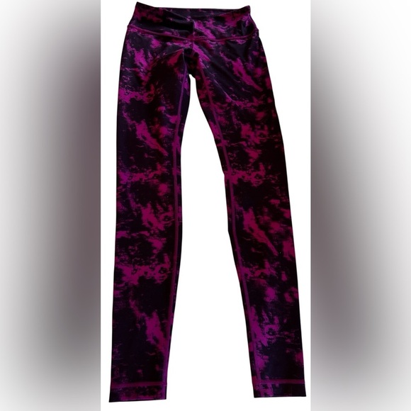 2 Pair Lululemon Leggings Sz 6 1- Speed Tight IV Striped 1-Wunder Under Tie Dye. - Picture 4 of 14